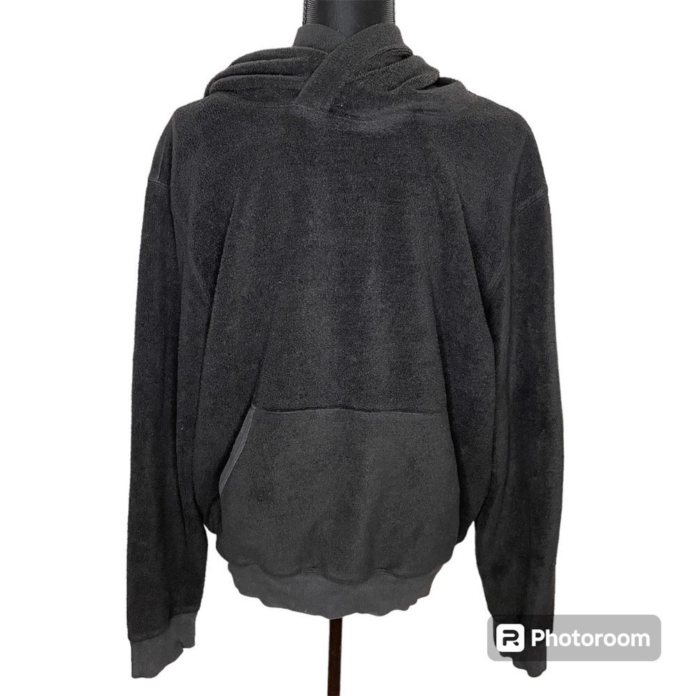 ATM Anthony Thomas Melillo Hoodie Fleece Elbow Patches Black Size XL